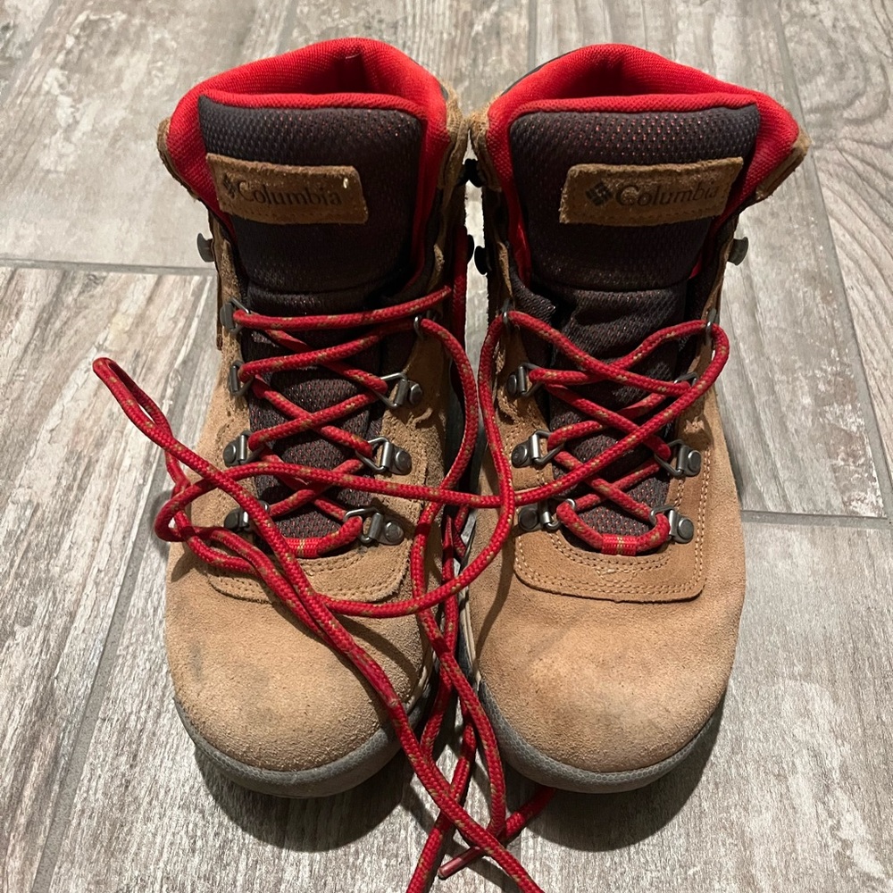 Columbia Brown and Red Hiking Boots